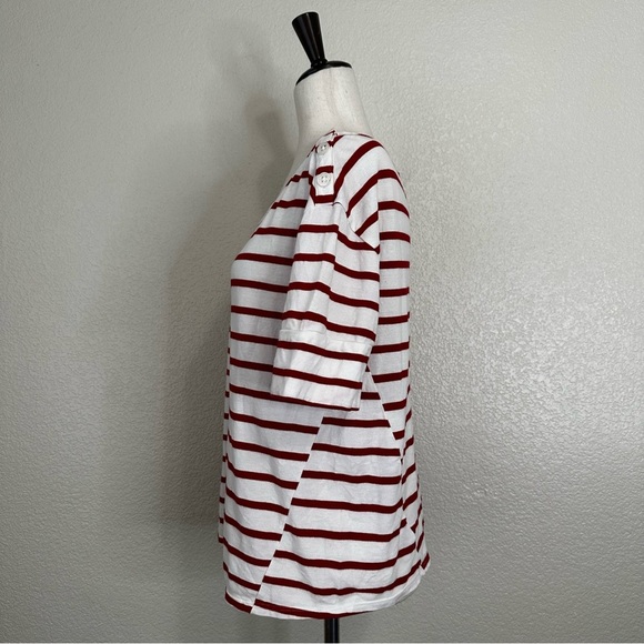 Anthropologie Pilcro and the Letterpress Red White Striped Top, Sz Large - Picture 6 of 13